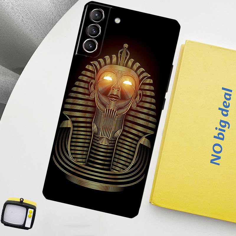 Ancient Egypt Pharaoh Phone Case For Samsung Galaxy S25 Ultra S21 S22 S23 S24 Ultra S9 S10 S20 Plus S25 FE Cover