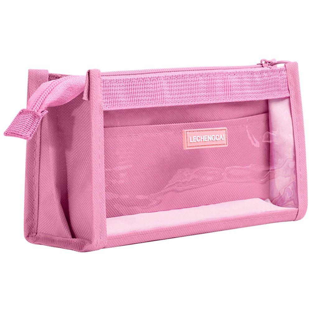 

Эстетичный пенал на молнии INS Прозрачный пенал Офисная сумка для карандашей Студенты розовый
