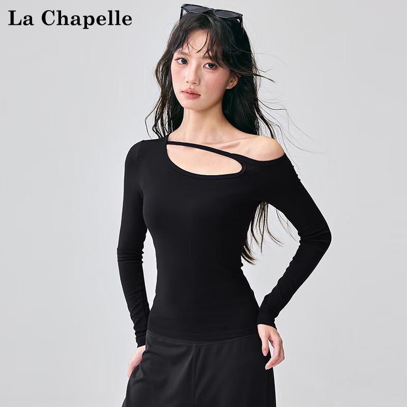 La Chapelle Women s Off-Shoulder Hollow-Out Long-Sleeve T-Shirt XL
