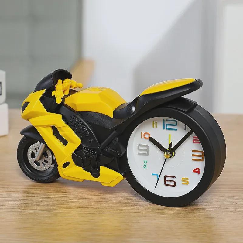 Vintage Motorcycle Alarm Clock - Unique Locomotive Design, Perfect Birthday Gift for Students and Kids.
