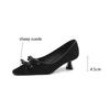 Fashion Sheep Suede Square Toe Women Pumps Spring Summer Woman Shoes Fashion Bow Loafers Shoes for Women Zapatos De Mujer High Heels