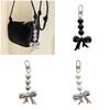Trendy Bowknot Bead Charm Keychain For Handbags Handmade Key Holder Lightweight Accessory For Purse Backpack