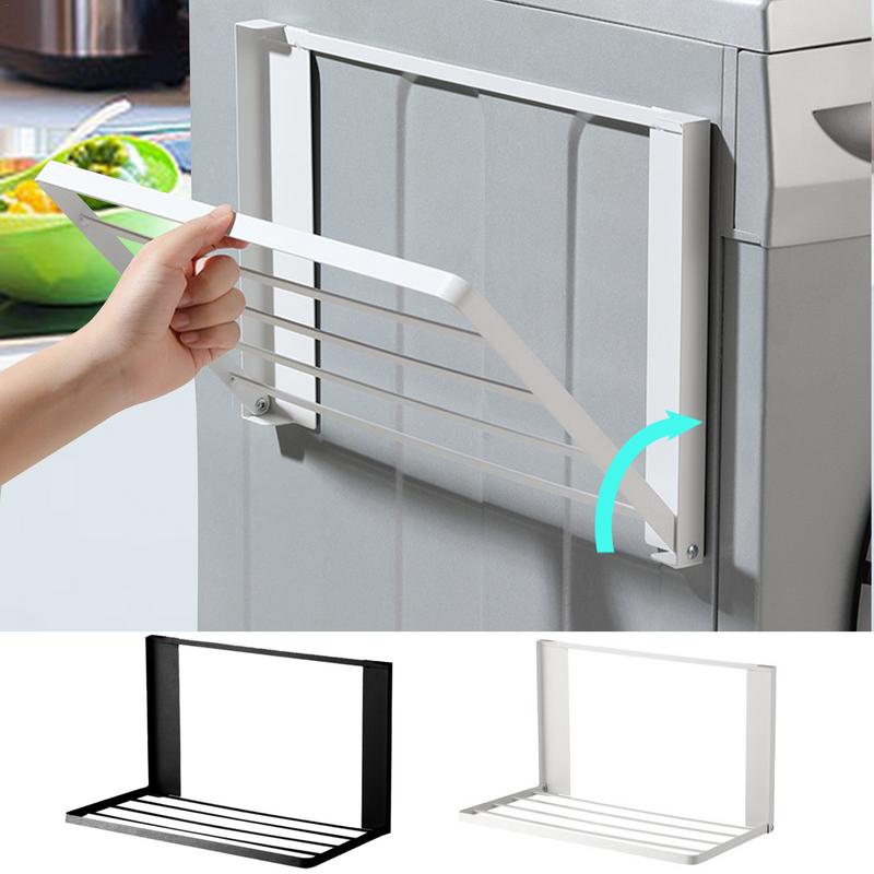 Magnetic Fridge Shelf Universal Drill Free Folding Shelf Washing Machine Refrigerator Side Hanger Shelf Kitchen Storage Shelf