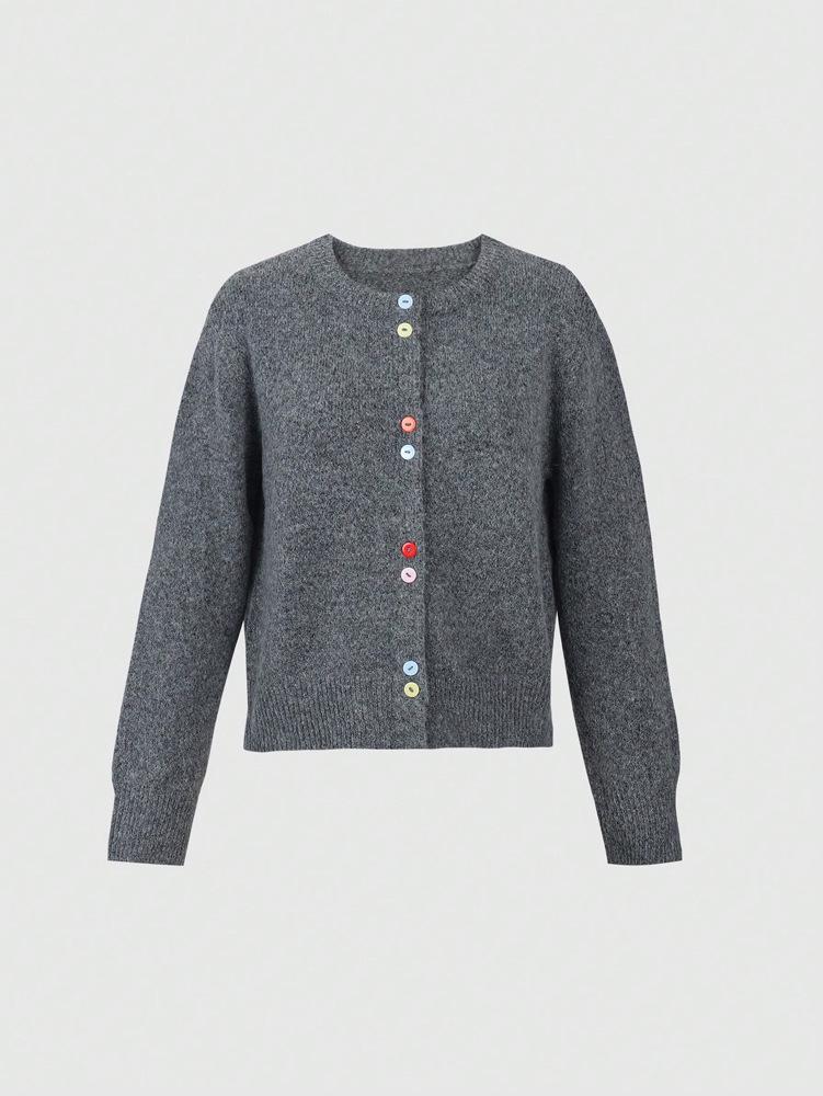 2025 Women's European & American Color Block Button Sweater