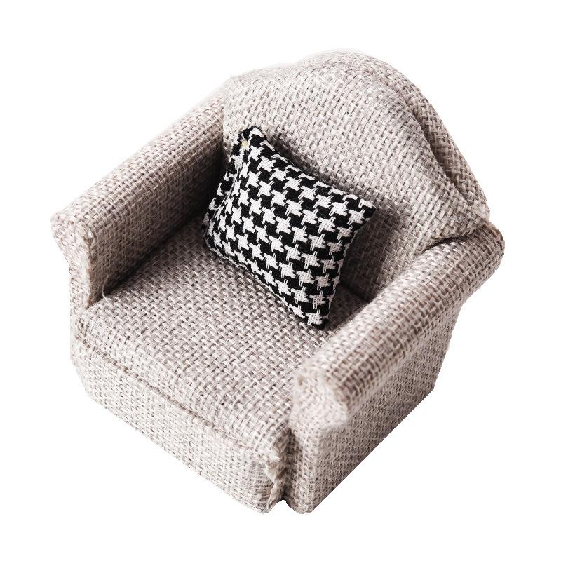 

Mini Flax Sofa Throw Pillow Model Furniture Decoration House Home Scene Decor Accessories светло-серый