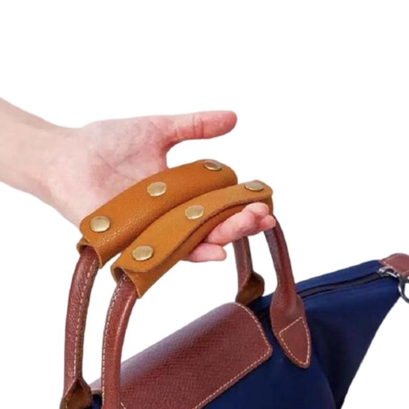 2 Pieces Leather Handle Wrap for Handbags Bucket Bags Luggage Grips with Buckle Suitcase Bag Handle Covers Sleeve
