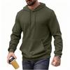 Herren Langarm Texturiertes Kapuzensweatshirt Lässige Leichte Kapuzenpullover Pullover Kordelzug-Kapuzenpullover mit Kängurutasche