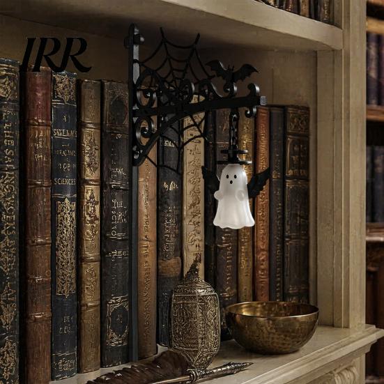 Reading Room Ambience Lamp Halloween Library Lantern, Gothic Decorative Bookshelf Lamp, Vintage LED Farmhouse Style Shelf Decor Book Nook Light