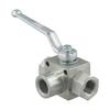 3-Way Hydraulic Ball Valve 5800-7250 PSI High Pressure Hydraulic Shut Off Valve NPT3/4 NPT1/2 NPT3/8 NPT1/4 Ball Valve Adapter