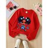 Girls Soft Crewneck SweatshirtCute Girl with Butterflies And Hearts Print with Cute Creative Print, Casual All-Match for Fall Winter