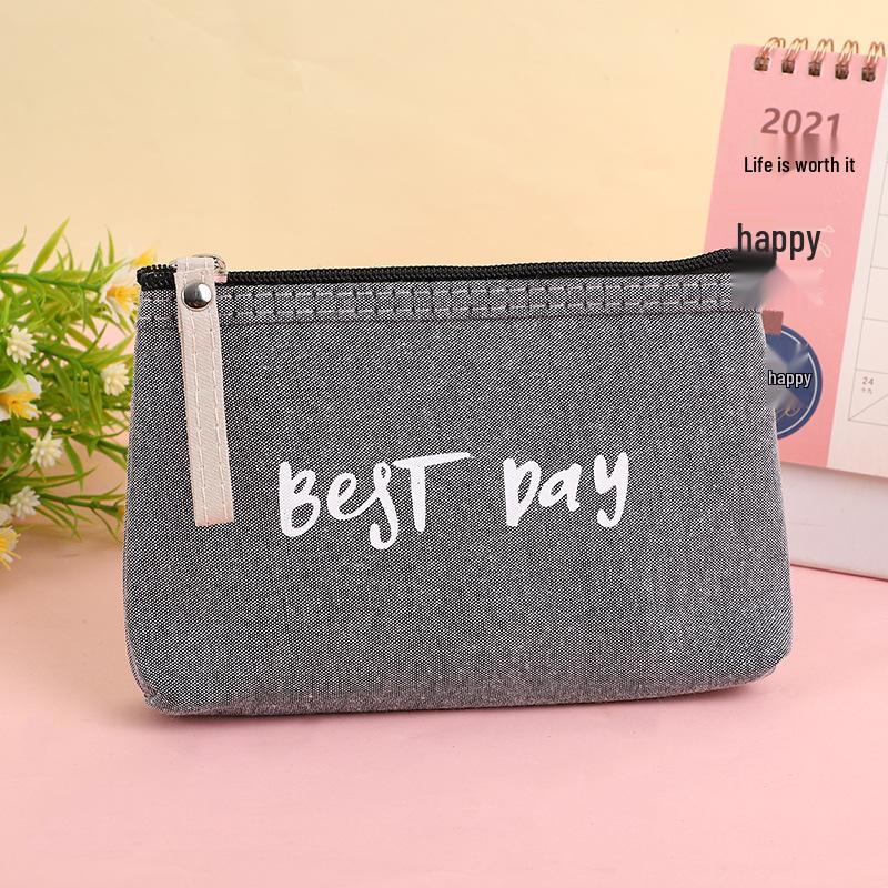 Korean Style Girly Coin Purse & Makeup Bag with Zipper