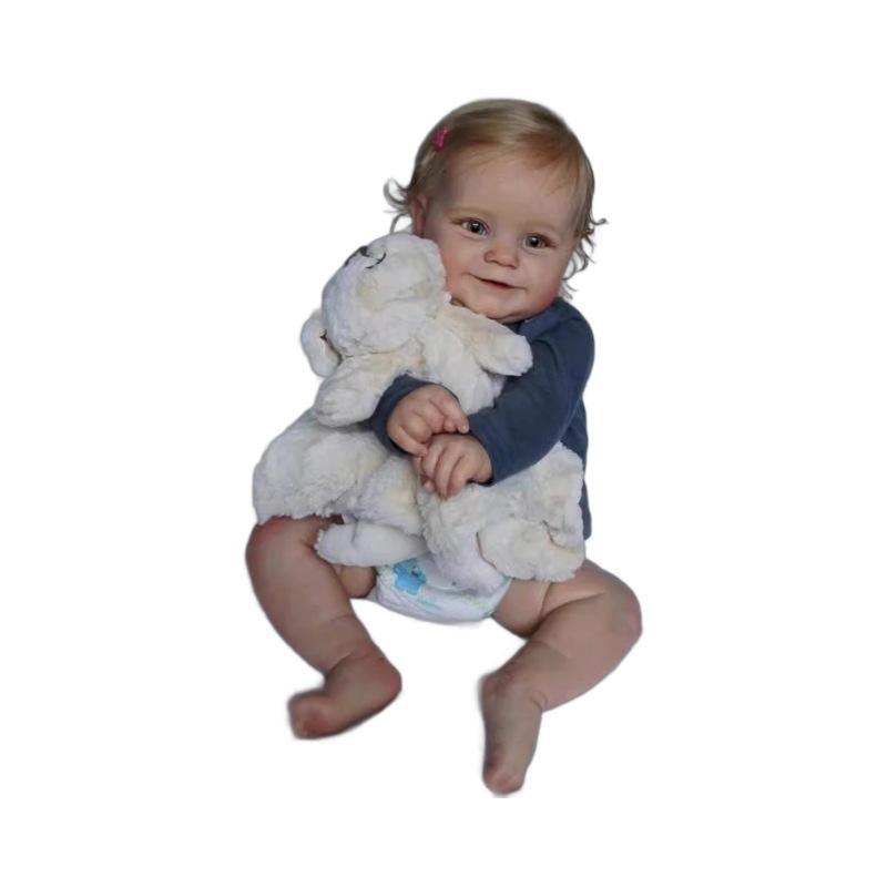 50/60 cm klut kropp gjenfødt babydukke Maddie søt fet 20 tommer klut/hel silikon kroppssimuleringsdukke Håndlaget utsøkt malt 3D hudåre synlig