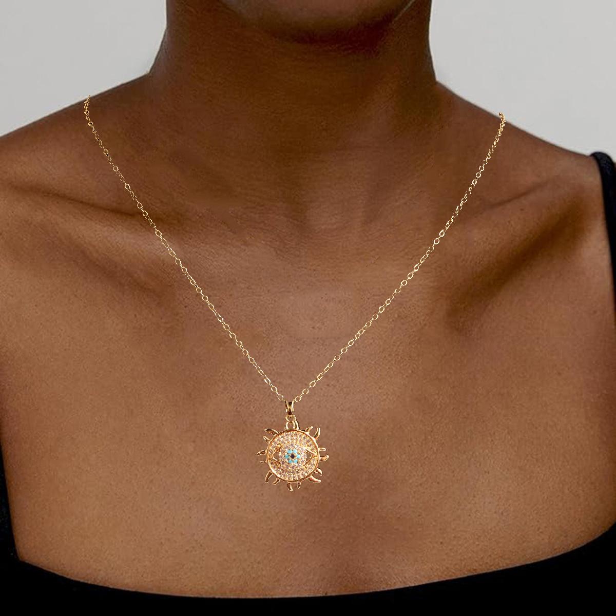 Европейская и американская подвеска-ожерелье «Глаз Дьявола» Дизайн цепочки на ключицу Личность Тренд Ожерелье