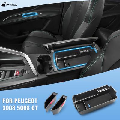 Úložný prostor boxu na loketní opěrku auta pro Peugeot 3008 5008 GT 2017- - Úložný box centrální konzoly Úložný prostor Úklid příslušenství