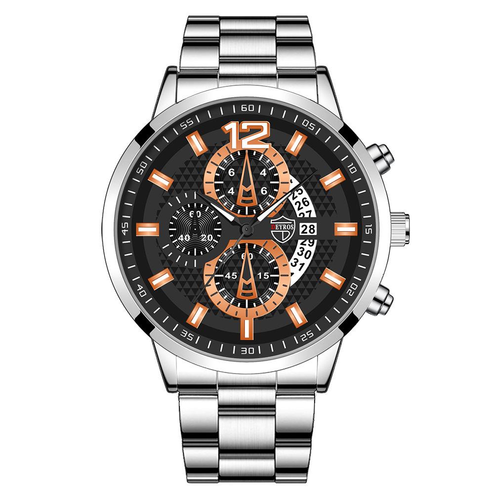 

Креативний чоловічий годинник Годинник із нержавіючої сталі Годинник із великим циферблатом Кварцовий годинник Модний чоловічий годинник Календар Годинник Спортивний годинник срібний