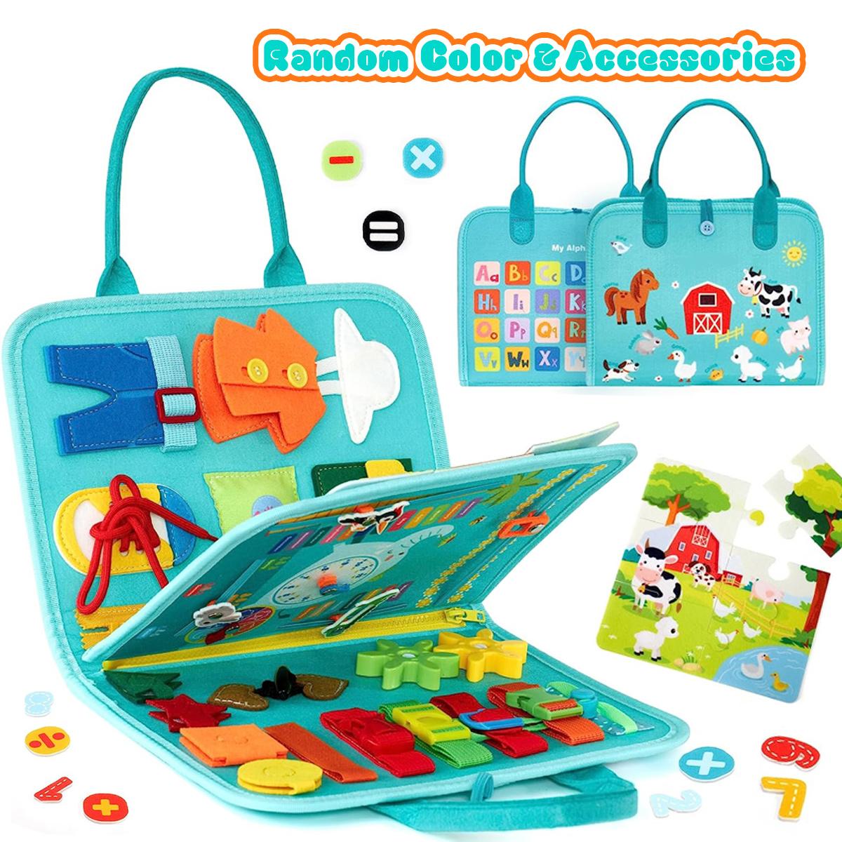 Baby Busy Board Toy, Educational Activity Sensory Board Preschool Learning Fine Motor Skills Toys,Ideal for Travel and Preschool