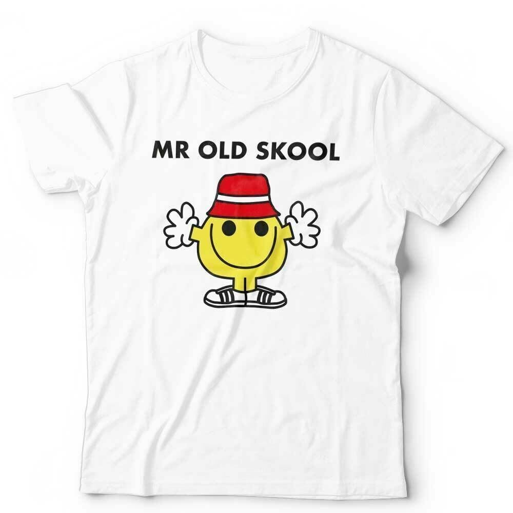 

Mr Old Skool Tshirt Unisex School Clubbing Raver Music Dance - White Tshirt 2XL