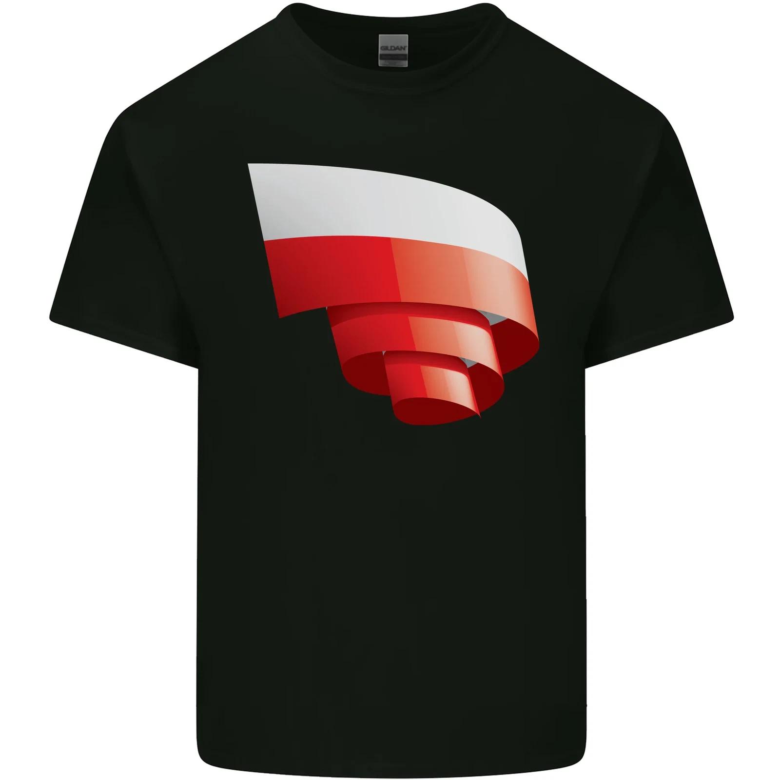 Curled Poland Flag Polish Day Football Kids T-Shirt Childrens 3XL