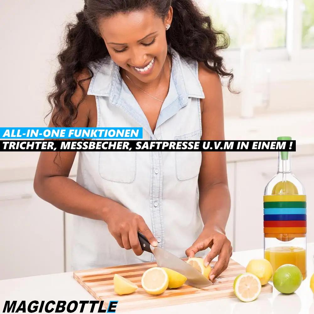 MAGICBOTTLE Kuchyňský nástroj Struhadlo Nálevka Lis Odměrka Odšťavňovač Otvírák 8v1