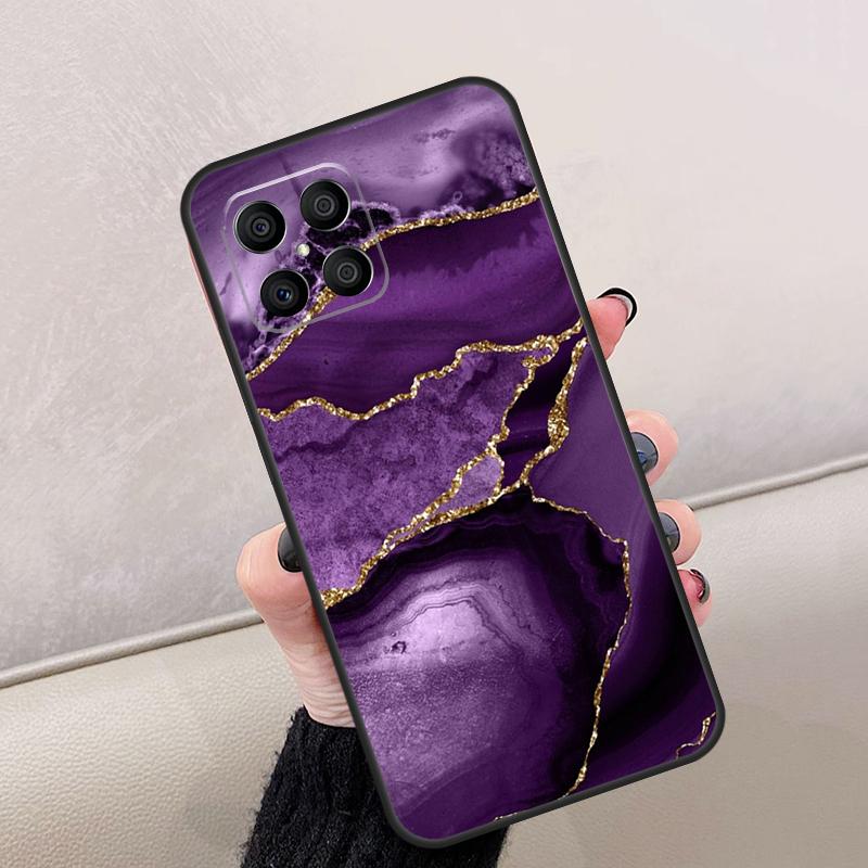Teal Blue Gold Agate Marble For Honor Magic 8 Pro 6 7 Lite Case For Honor Win RT 400 200 50 70 90 X8c X8b X9a X9b X9c X9d