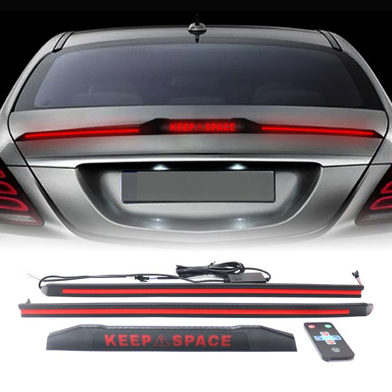 3.94ft-4.27ft Adjust Universal LED Spoiler Rear Spoiler Lip Kit for Car Trunk, Brake Light, Trunk Spoiler Fit for Roof, Wing