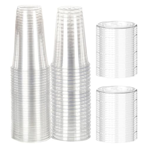 Desirable Clear Plastic Cups, BPA-Free, Thickened PET Resin, Disposable Cups for Cold Drinks, Coffee, Iced Tea, Smoothies, and Tapioca Drinks (300ml,