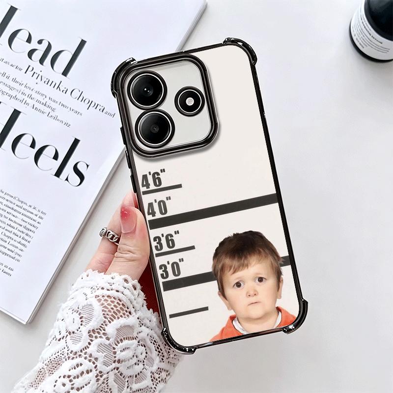 Funny Babaite Hasbulla Plating Phone Case For Xiaomi Redmi Note 14 15 Pro Plus 13 12 11 11S 11T 10 9S 9 5G Anti-Fall Airabag Cov