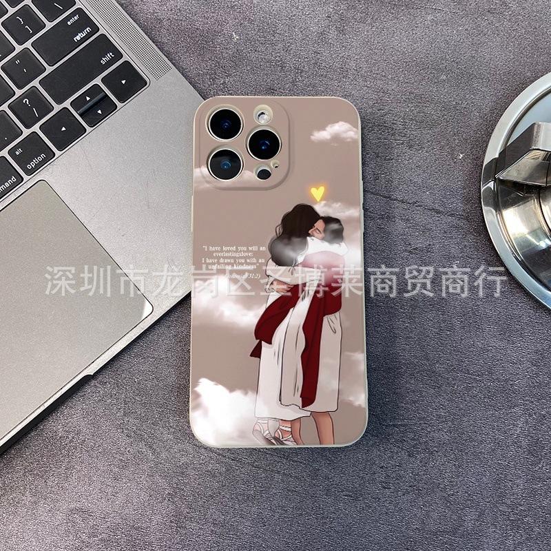 Hug couple for iPhone15 mobile phone case 14PROMAX all-inclusive 13 anti-drop 16/15 protective case 17