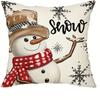 Christmas Decoration Pillow Cover Snowman Reindeer Pattern Printing Living Room Sofa Cushion Cover Home Room Decoration