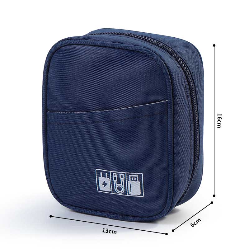 

Портативный органайзер для кабеля данных, водонепроницаемый USB-портативный аккумулятор, чехол для хранения наушников, дорожный чехол для цифровых аксессуаров темно-синий