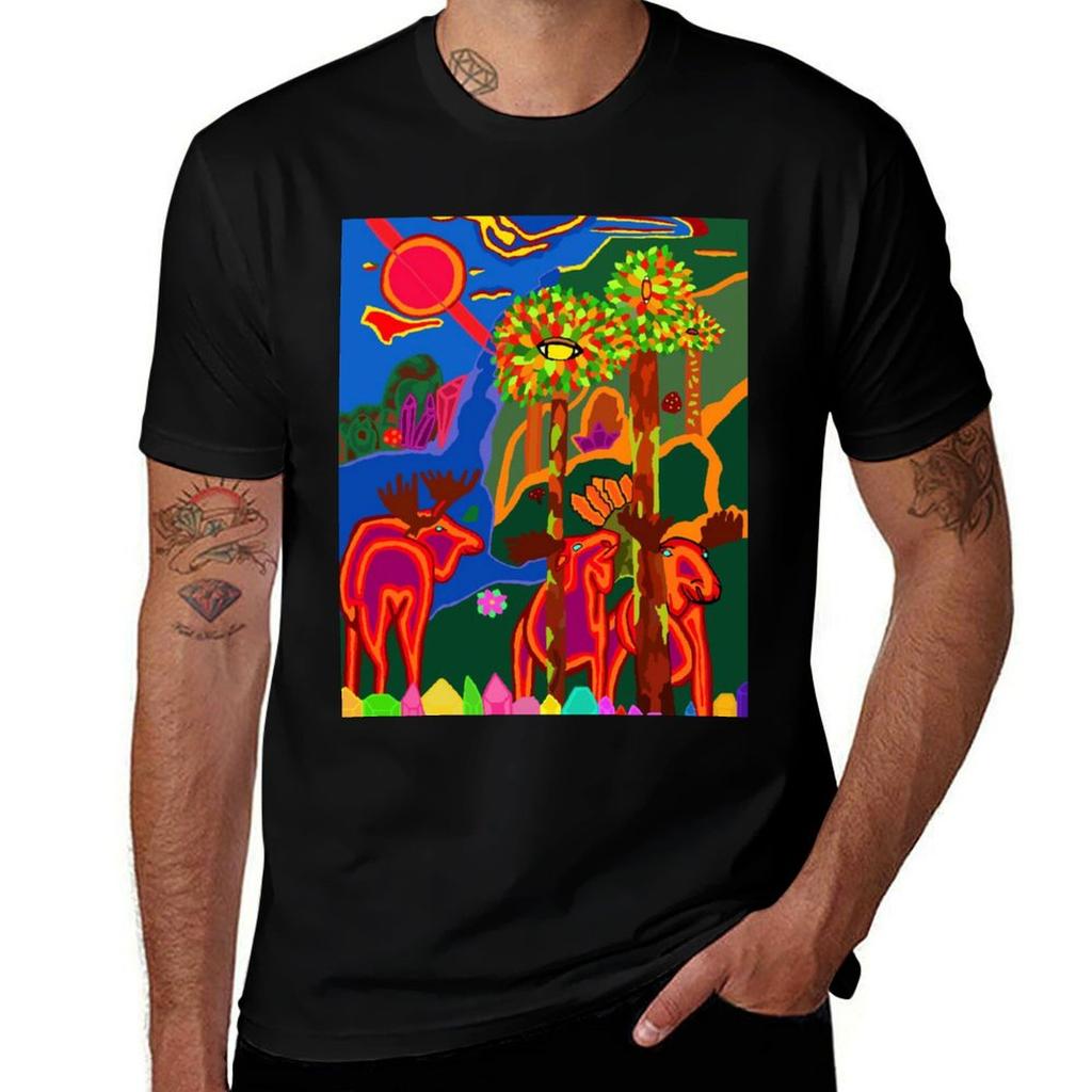 Moose Magic In Paradise Tshirt Running Perforunisexce Short Sleeve Tee Tshirt