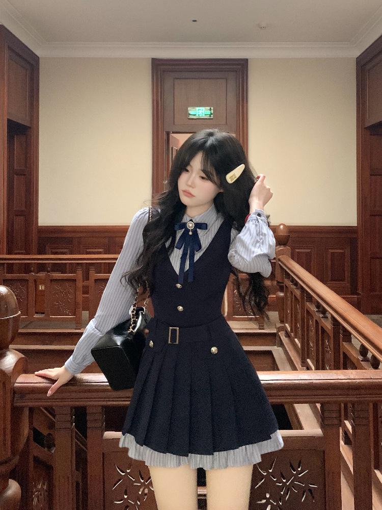 Luos Academy Japanese Sweet JK Uniform Two-Piece Dress & Jacket Set