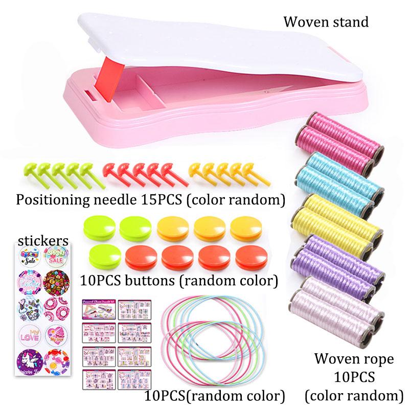 Girls Hand Rope Knitter Set Children Toys Color Bracelet Making Braiding Material Sensory Training Crafts Toys Gift Girls Games