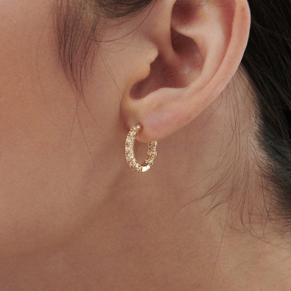 Essence Silver (Y) Tennis One-Touch Earrings Champagne Hl4E32404Y9Xxx