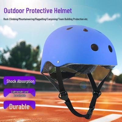 Casco di sicurezza regolabile per sport all'aria aperta, per ciclismo, arrampicata su roccia, pattinaggio a rotelle e rafting
