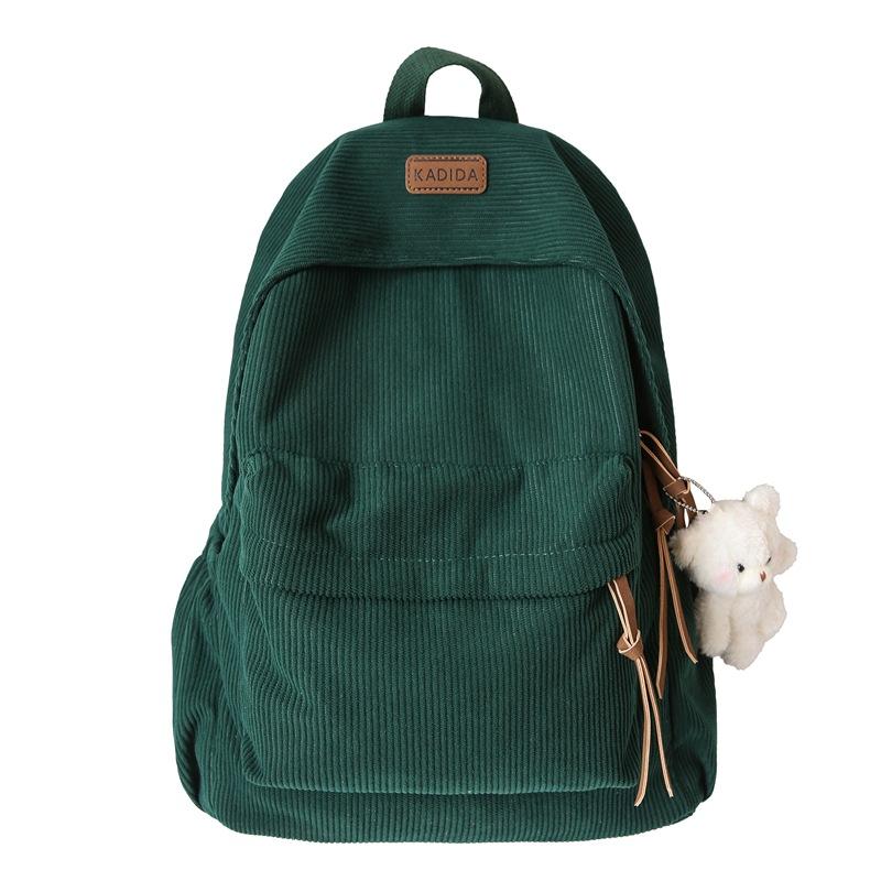 Schoolbag New Autumn and Winter Corduroy Backpack Fashion New Korean Backpack Male and Female Student Bag Lightweight Versatile Bag