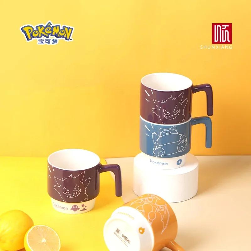 SHUNXIANG Ceramic Mugs Pokémon Licensed Mugs Snorlax Stackable Kawaii Anime Boy Girl Breakfast Milk Juice Cup Ceramic Coffee Cup