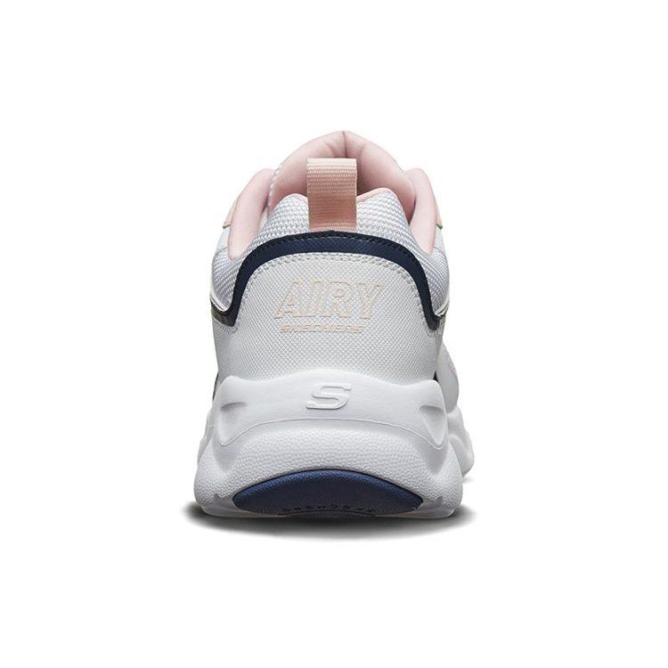 Skechers D'LITES AIRY Textile, Leather Lace Up Low Top Chunky Sneakers Women's White 66666231-WMLT