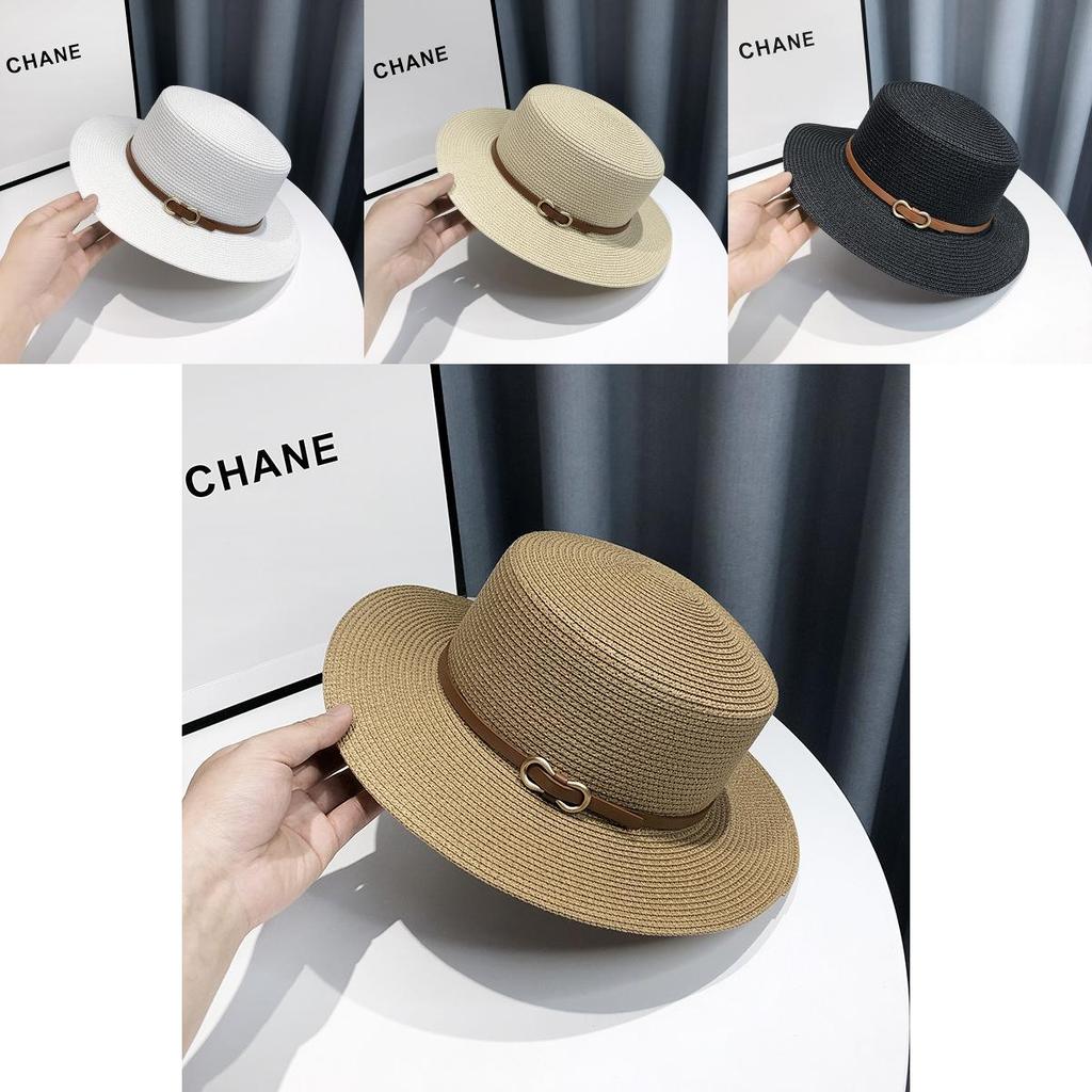 Stylish Unisex Summer Straw Hat Elegant French Wide Brim Sunshade Beach Hat For Vacation