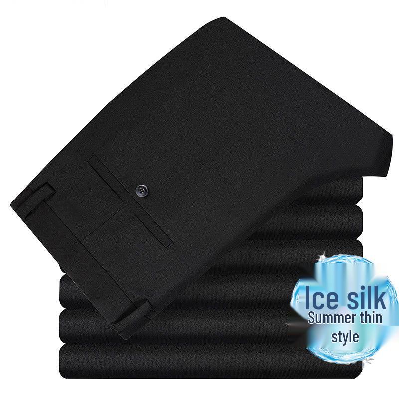

Men s Slim Fit Black Suit Pants - Formal Business Trousers with Elastic Straight Leg. 29 (22 inch waist)