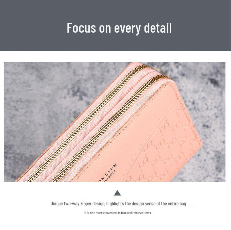 Women's Large Zipper Wallet with Phone Pocket and Card Slots