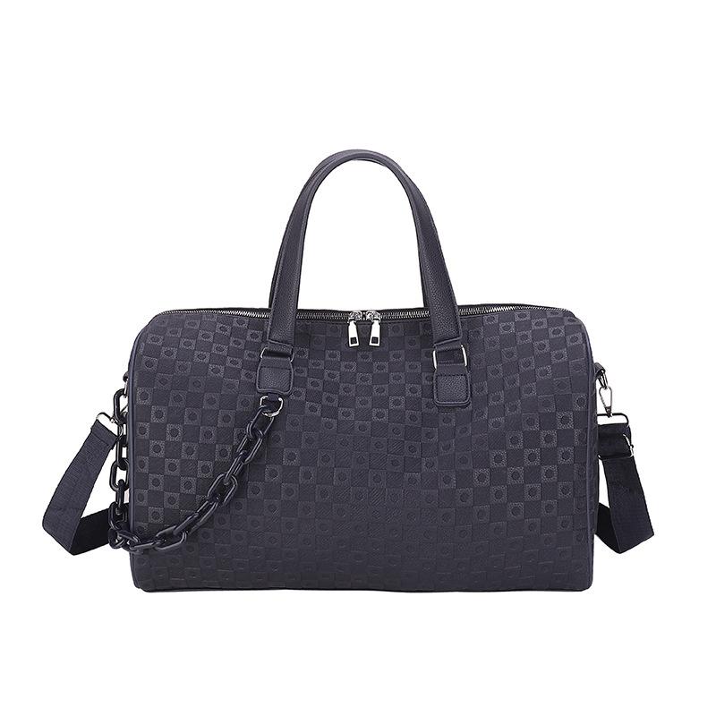 Geantă de mână la modă, simplă și atmosferică, de călătorie, cu capacitate mare, decorată cu lanț, Sac de depozitare pentru haine de casă