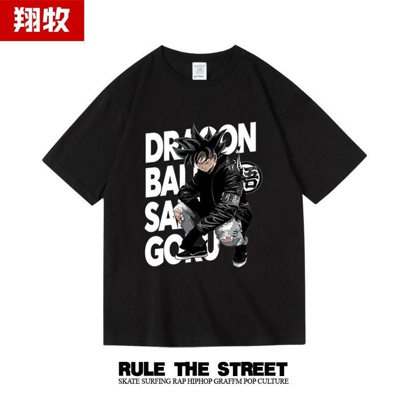 Seven Dragon Ball Beigeta Goku High Street Printed Summer Roundneck Pure Cotton ShortSleeved Tshirt