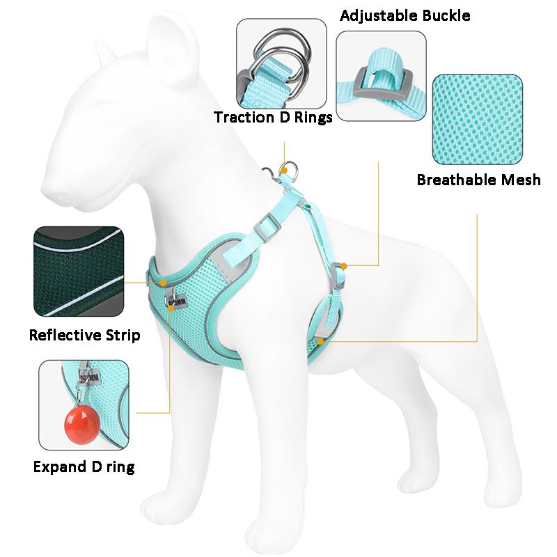 Reflective Dog Harness and Leash Set for Small Medium Dogs Puppy Cat Mesh Harness Vest No Pull Pug Chest Strap Dog Accessories