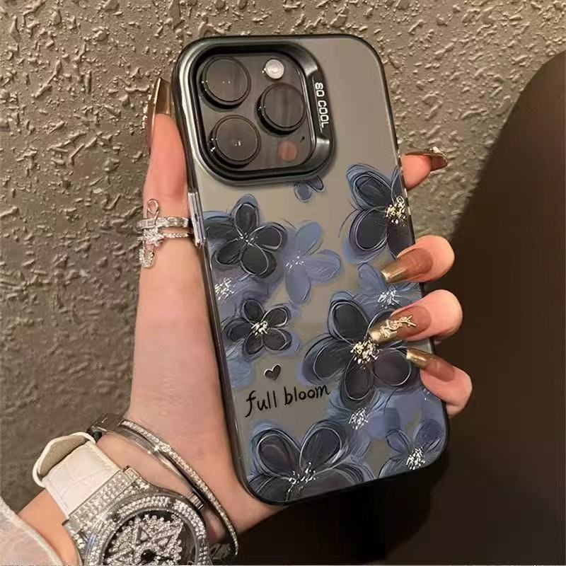 Ink flower is suitable for iphone16Promax mobile phone case, personalized vitality case, Apple IMD mobile phone case.