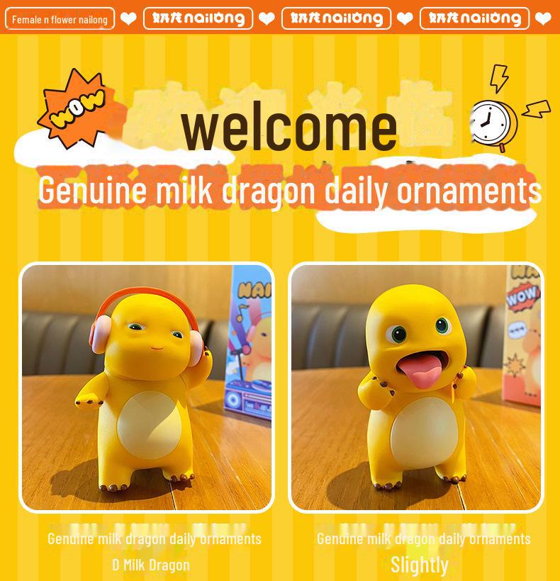 Genuine Milk Dragon Blind Box Doll: Trendy Office Decor & Play Figure