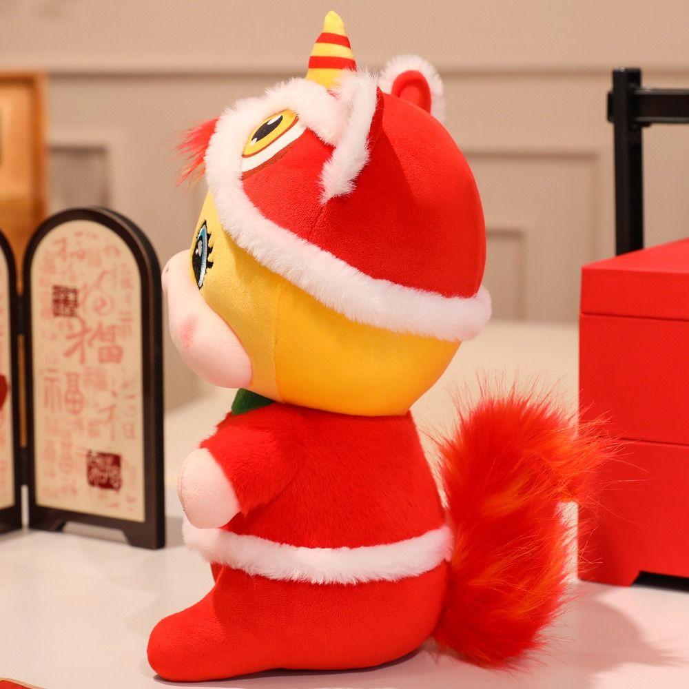 Red New Year Mascot Chinese Style Lucky Pony Toy Plush Horse Stuffed Doll Spring Festival