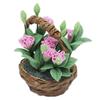 1:12 Scale Miniature Clay Flower Simulation Carnations Cane Basket Doll House Decoration