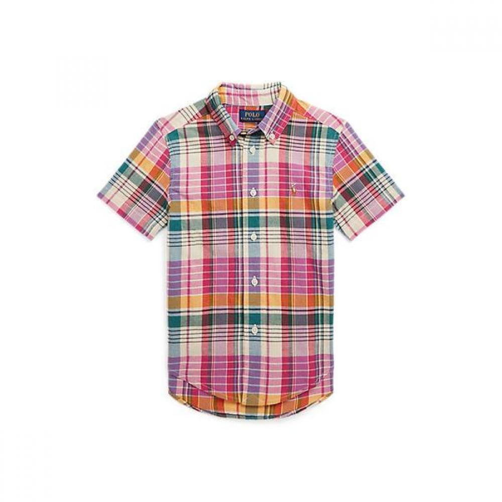Polo Kids Boys Indigo Cotton Madras Short Sleeve Shirt 2 7 Cwpowovb6820375999 4