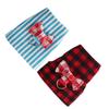 Small Animals Traction Rope Chest Strap Red Grid  Blue Stripes 2 Pieces